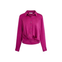 dkny,women,s,twist,crease,long,sleeve,blouse,raspberry