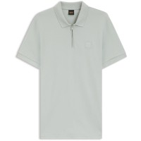 блуза,с,яка,мъжки,тениски,boss,mens,boss,orange,short,sleeve,quarter,zip,polo,top,silver
