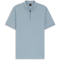 блуза,с,яка,мъжки,тениски,boss,mens,boss,orange,short,sleeve,quarter,zip,polo,top,blue,458