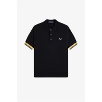 блуза,с,яка,облекла,на,разпродажба,мъжки,тениски,fred,perry,men's,knitted,cuff,short,sleeve,polo,shirt,blk,gld,90a