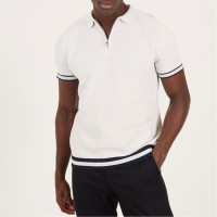 облекла,на,разпродажба,мъжки,блузи,с,яка,brave,soul,mens,knitted,polo,with,zip,neck,&amp;,contrast,trims,ecru,navy