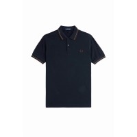 блуза,с,яка,мъжки,тениски,fred,perry,short,sleeve,twin,tipped,polo,shirt,navy,laur,brick