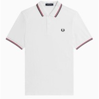 блуза,с,яка,мъжки,тениски,fred,perry,short,sleeve,twin,tipped,polo,shirt,white,red,t60