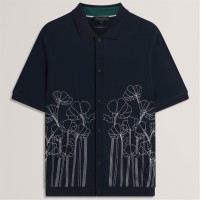 блуза,с,яка,мъжки,блузи,с,яка,ted,baker,men's,ss,floral,short,sleeve,polo,shirt,navy
