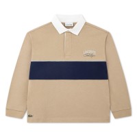 lacoste,kids,stripe,cotton,long,sleeve,rugby,polo,beige