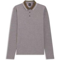 блуза,с,яка,мъжки,тениски,boss,pittman,long,sleeve,polo,shirt,open,green,342