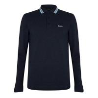 блуза,с,яка,облекла,на,разпродажба,мъжки,тениски,boss,plisy,long,sleeve,polo,shirt,navy
