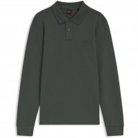 блуза,с,яка,мъжки,тениски,boss,mens,boss,orange,passerby,premium,cotton,long,sleeve,polo,shirt,with,logo,detail,open,green,377