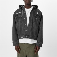 яке,мъжки,якета,aape,hooded,denim,jacket,black