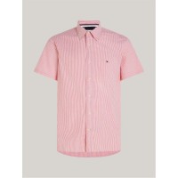 облекла,на,разпродажба,мъжки,ризи,tommy,hilfiger,men's,striped,short,sleeve,oxford,shirt,laser,pink