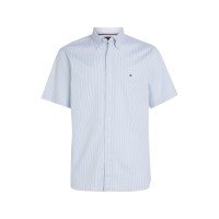 облекла,на,разпродажба,мъжки,ризи,tommy,hilfiger,men's,striped,short,sleeve,oxford,shirt,cloudy,blue
