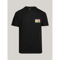 тениска,мъжки,тениски,tommy,jeans,tj,summer,flag,tee,sn42,black,bds