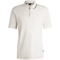 блуза,с,яка,мъжки,тениски,boss,men,s,paras,quarter,zip,cotton,short,sleeve,polo,shirt,open,white,131