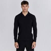 мъжка,блуза,с,яка,мъжки,блузи,с,яка,siksilk,long,sleeve,polo,shirt,mens,black