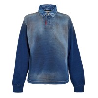 блуза,с,яка,мъжки,тениски,dsquared2,men,s,dsq,denim,long,sleeve,polo,shirt,navy