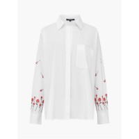 дамски,ризи,french,connection,women's,rhodes,long,sleeve,blouse,linen,white