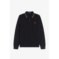 блуза,с,яка,облекла,на,разпродажба,мъжки,тениски,fred,perry,long,sleeve,twin,tipped,polo,shirt,black,s77