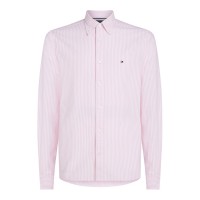 облекла,на,разпродажба,мъжки,ризи,tommy,hilfiger,men's,oxford,striped,long,sleeve,patterned,shirt,pink,white