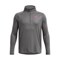 поларена,блуза,детски,полари,under,armour,kids,tech,emboss,long,sleeve,1,4,zip,fleece,top,gray