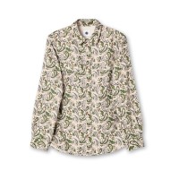 pretty,green,men's,aquarelle,paisley,long,sleeve,patterned,shirt,stone