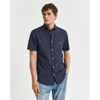 риза,с,къс,ръкав,мъжки,ризи,gant,micro,print,short,sleeve,shirt,evening,blue