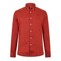 риза,облекла,на,разпродажба,мъжки,ризи,timberland,men's,mill,brook,linen,leaf,green,long,sleeve,plain,shirt,burnt,henna