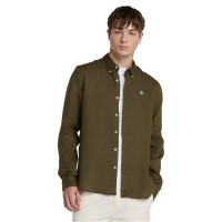 риза,облекла,на,разпродажба,мъжки,ризи,timberland,men's,mill,brook,linen,leaf,green,long,sleeve,plain,shirt,leaf,green