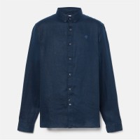 риза,облекла,на,разпродажба,мъжки,ризи,timberland,men's,mill,brook,linen,leaf,green,long,sleeve,plain,shirt,dark,sapphire