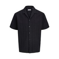 риза,jack,and,jones,men's,short,sleeve,plain,shirt,black