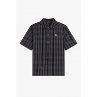 риза,с,къс,ръкав,мъжки,ризи,fred,perry,men,s,patterned,short,sleeve,shirt,navy,608