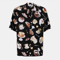 облекла,на,разпродажба,мъжки,ризи,moschino,men's,short,sleeve,patterned,shirt,black