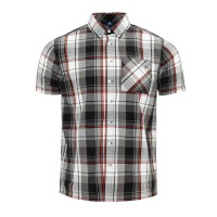 риза,с,къс,ръкав,giorgio,mens,short,sleeve,check,shirt,black,check