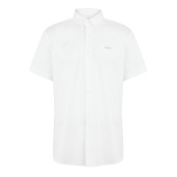 риза,облекла,на,разпродажба,мъжки,ризи,boss,men's,short,sleeve,plain,shirt,white,100
