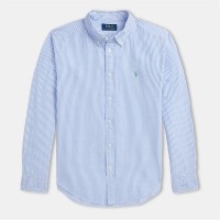 юношеска,риза,с,дълъг,ръкав,детски,3/4,панталони,polo,ralph,lauren,long,sleeve,striped,shirt,juniors,blue,white