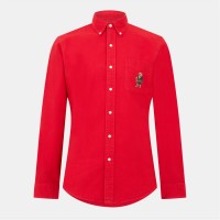 риза,облекла,на,разпродажба,мъжки,ризи,polo,ralph,lauren,men's,brushed,oxford,long,sleeve,plain,shirt,rl,2000,red