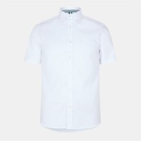 риза,облекла,на,разпродажба,ted,baker,men's,oxford,short,sleeve,plain,shirt,white