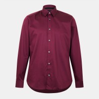 ted,baker,mens,long,sleeve,cotton,shirt,oxblood