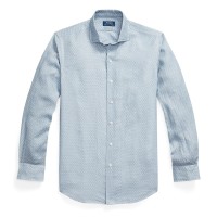 мъжки,ризи,polo,ralph,lauren,custom,fit,mallet,print,linen,shirt,blue,mallet