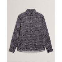 облекла,на,разпродажба,мъжки,ризи,ted,baker,ted,baker,ls,regular,fit,wave,geo,print,shirt,dk,grey