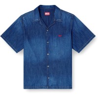 риза,мъжки,ризи,diesel,men,s,short,sleeve,plain,shirt,dark,blue