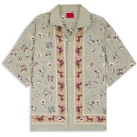 риза,с,дълъг,ръкав,мъжки,ризи,hugo,men's,long,sleeve,patterned,shirt,green,337