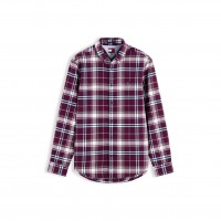 tommy,jeans,men,s,flannel,check,long,sleeve,shirt,berry,check