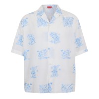 риза,с,къс,ръкав,облекла,на,разпродажба,мъжки,ризи,kenzo,men's,short,sleeve,patterned,shirt,white