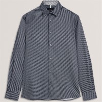 риза,с,дълъг,ръкав,ted,baker,men's,ls,slim,geo,long,sleeve,patterned,shirt,teal,blue