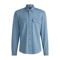 облекла,на,разпродажба,мъжки,ризи,boss,men's,hbb,hliam,kenb,plain,long,sleeve,shirt,lt,pas,blue,450