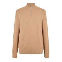 пуловер,мъжки,пуловери,boss,men's,hbb,ebrando,black,zipped,crew,neck,jumper,medium,beige