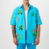 риза,с,къс,ръкав,облекла,на,разпродажба,мъжки,ризи,off,white,graphic,print,short,sleeve,shirt,blue,4355