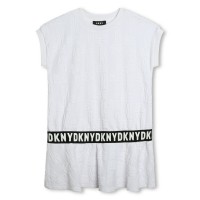 юношеска,рокля,детски,облекла,dkny,logo,dress,juniors,white,10p