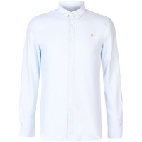 риза,с,дълъг,ръкав,farah,oxford,long,sleeve,shirt,sky,blue