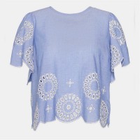 дамски,ризи,barbour,juliette,embroidered,blouse,blue,mist